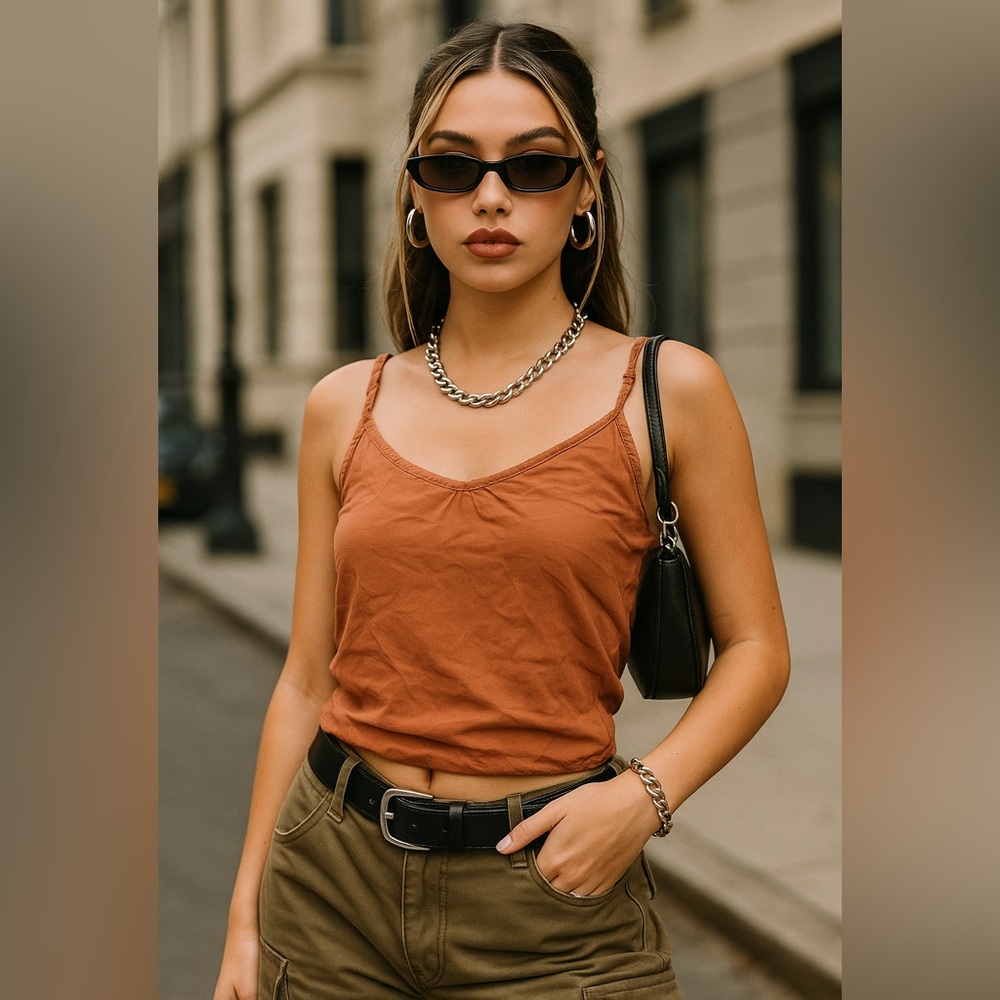 Y2K Old Navy Women's Terracotta Camisole